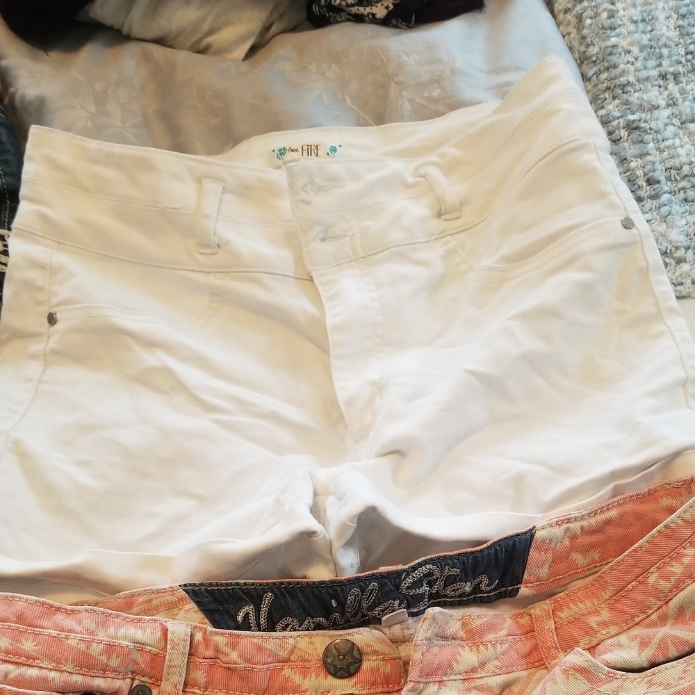 High waisted white shorts